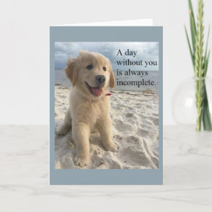 Golden Retriever Puppy Miss You Card