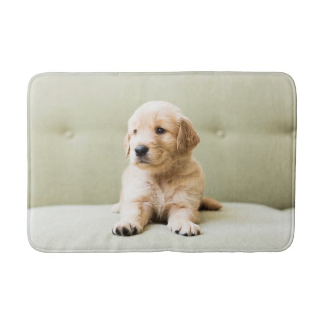 Golden Retriever Puppy on Couch Bath Mat (Front)