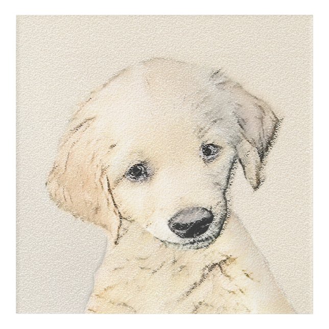 Golden Retriever Puppy Painting - Original Dog Art (Front)