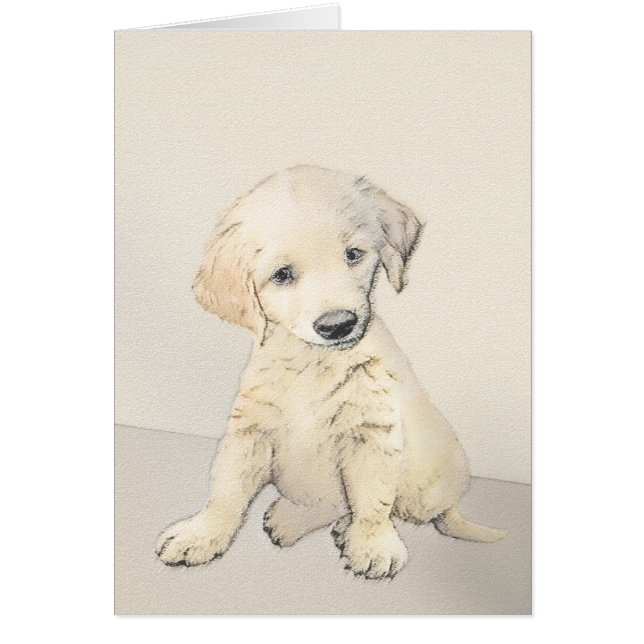 Golden Retriever Puppy Painting - Original Dog Art (Front)