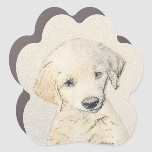 Golden Retriever Puppy Painting _ Original Dog Art Car Magnet