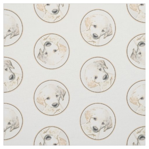 Golden Retriever Puppy Painting Original Dog Art Fabric