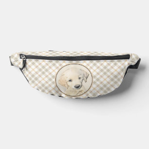 Golden Retriever Puppy Painting Original Dog Art Fanny Pack