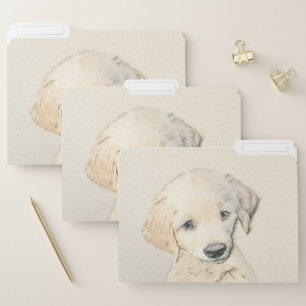 Golden Retriever Puppy Painting - Original Dog Art File Folder