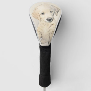Golden Retriever Puppy Painting - Original Dog Art Golf Head Cover