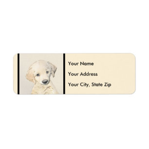 Golden Retriever Puppy Painting - Original Dog Art Label