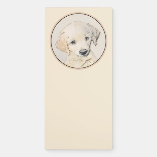 Golden Retriever Puppy Painting _ Original Dog Art Magnetic Notepad