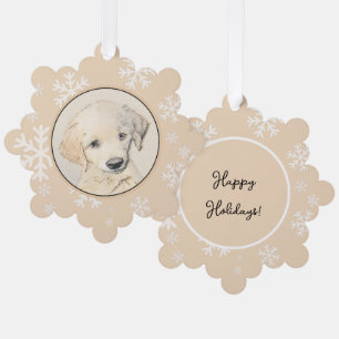 Golden Retriever Puppy Painting - Original Dog Art Ornament Card