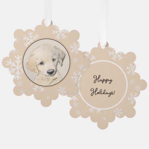 Golden Retriever Puppy Painting _ Original Dog Art Ornament Card