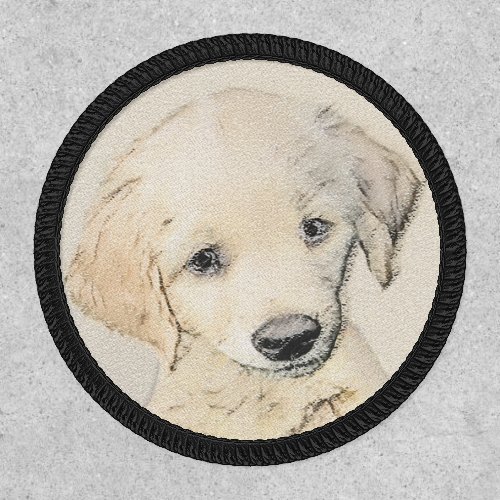 Golden Retriever Puppy Painting _ Original Dog Art Patch