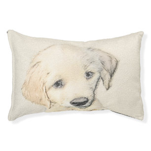 Golden Retriever Puppy Painting - Original Dog Art Pet Bed