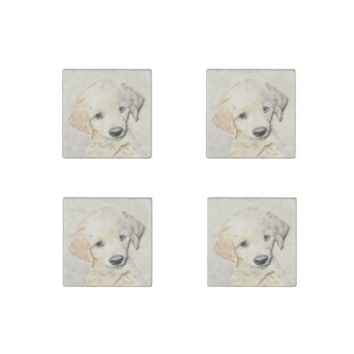 Golden Retriever Puppy Painting _ Original Dog Art Stone Magnet