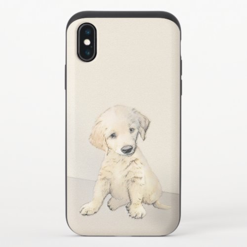 Golden Retriever Puppy Painting _ Original Dog Art iPhone X Slider Case