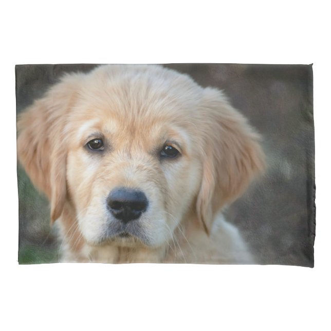 Golden Retriever Puppy Pillow Case (Front)
