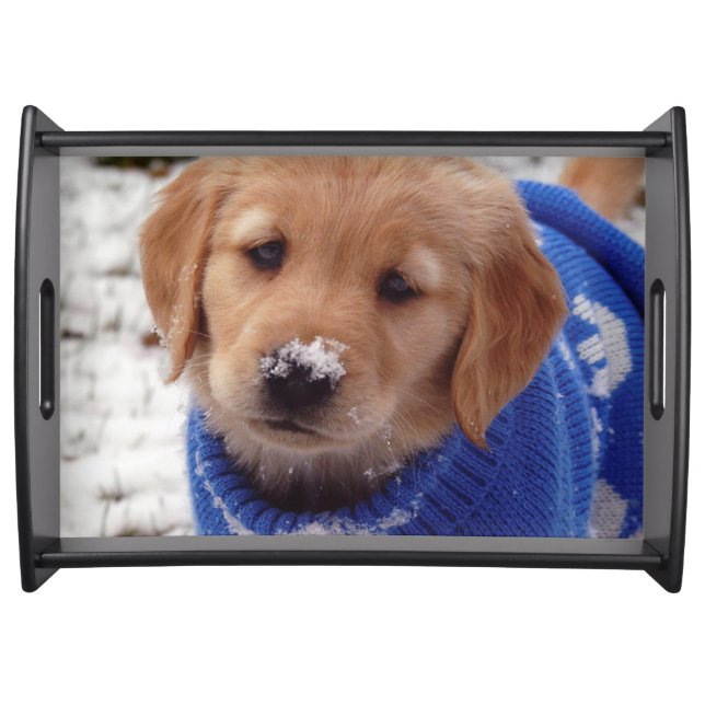 Golden Retriever Puppy Serving Tray (Front)