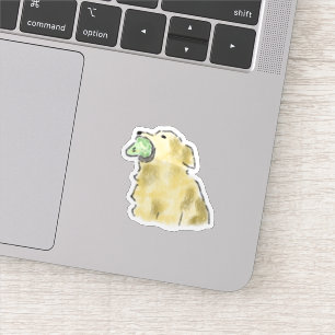 Golden Retriever Puppy Tennis Ball Gift Sticker