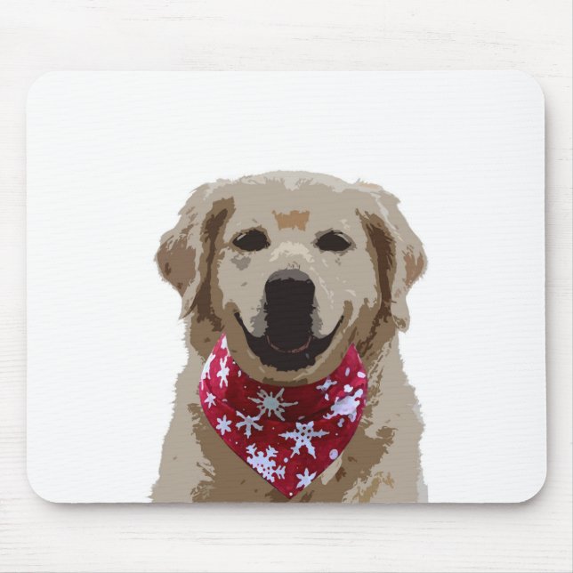Golden Retriever Puppy with Bandana Mousepad (Front)