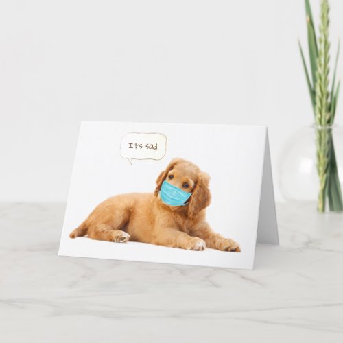 Golden Retriever puppy with face mask Card