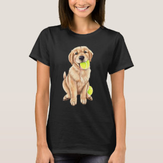 Golden Retriever Puppy With Tennis Ball T-Shirt