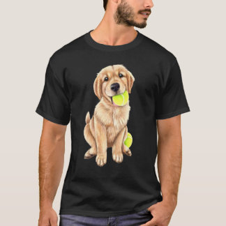 Golden Retriever Puppy With Tennis Ball T-Shirt