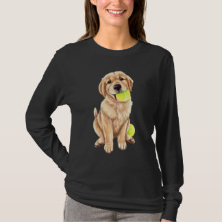 Golden Retriever Puppy With Tennis Ball T-Shirt