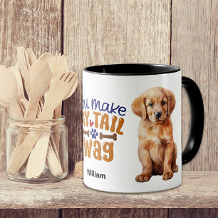 Golden Retriever Puppy You Make My Tail Wag Mug