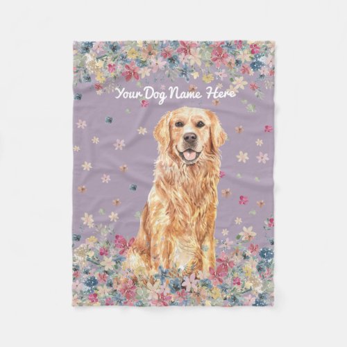 Golden Retriever Purple Dog Gift Pet Sitter Fleece Blanket