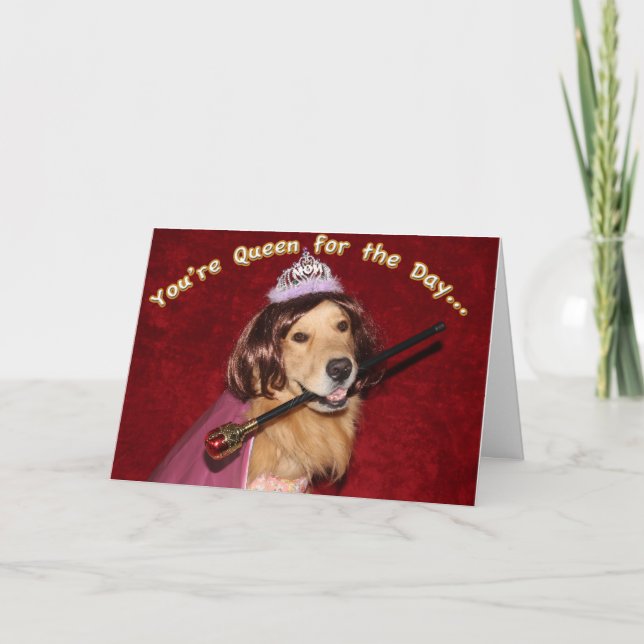 Golden Retriever Queen Mom for Mother's Day Card (Front)