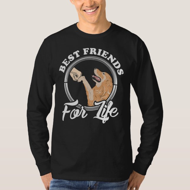 Golden Retriever Quot Best Friends For Life Quot T-Shirt (Front)