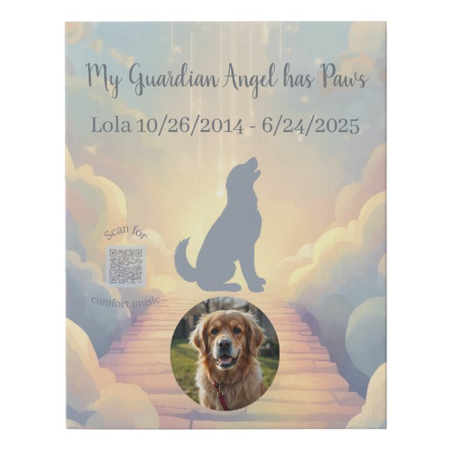 Golden Retriever Rainbow Bridge Memorial Canvas (Front)