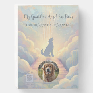 Golden Retriever Rainbow Bridge Memorial Keepsake Wooden Box Sign
