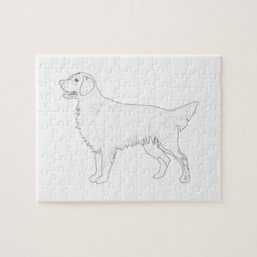 Golden Retriever Ready to Color Design Jigsaw Puzzle