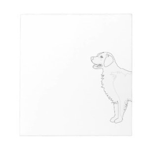 Golden Retriever Ready to Color Design Notepad