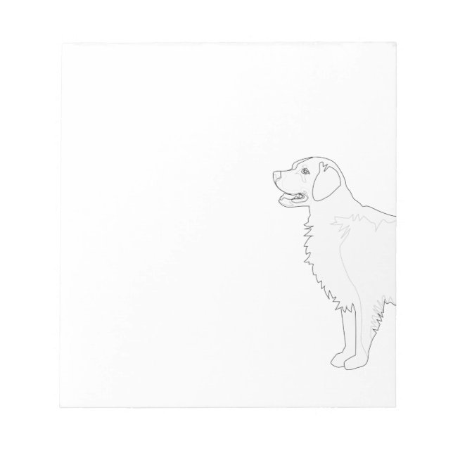 Golden Retriever Ready to Color Design Notepad (Front)