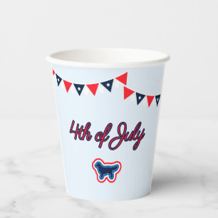 Golden Retriever Red White And Blue 4th Of July Paper Cups