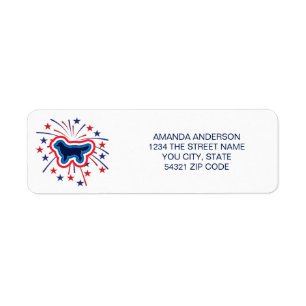 Golden Retriever Red White Blue Return Address Label