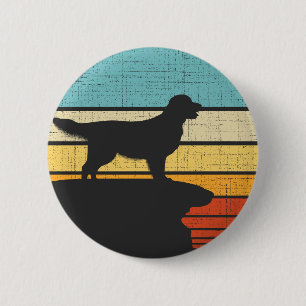 Golden Retriever Retro Vintage 60s 70s Dog Owner Button