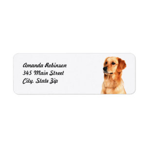 Golden Retriever Return Address Label
