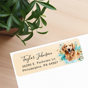 Golden Retriever Return Address Label