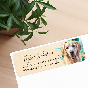 Golden Retriever Return Address Label