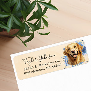 Golden Retriever Return Address Label