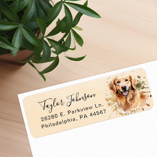 Golden Retriever Return Address Label