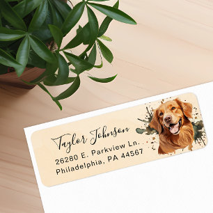 Golden Retriever Return Address Label