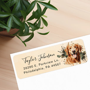 Golden Retriever Return Address Label
