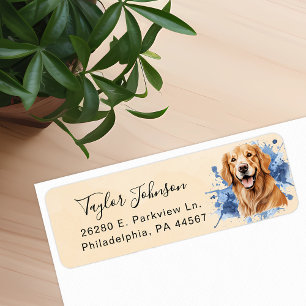 Golden Retriever Return Address Label