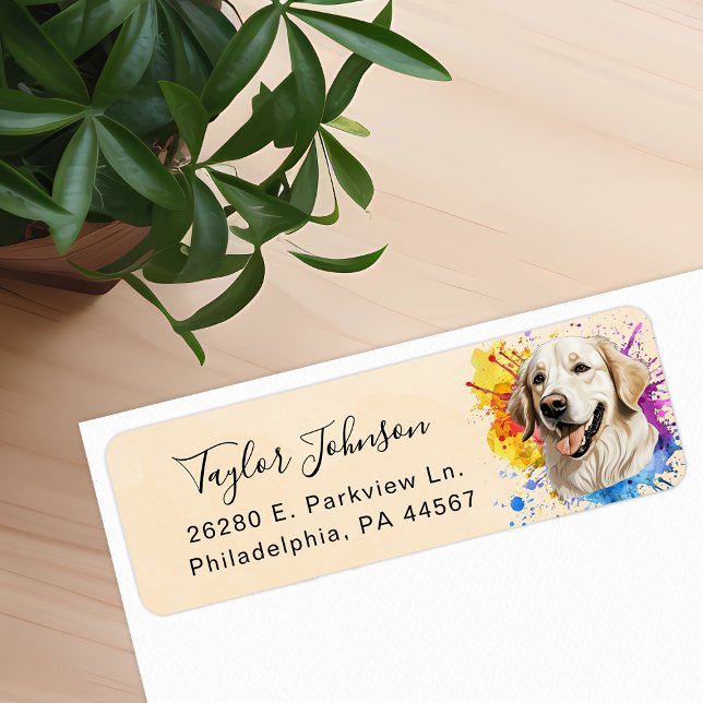Golden Retriever Return Address Label (Creator Uploaded)