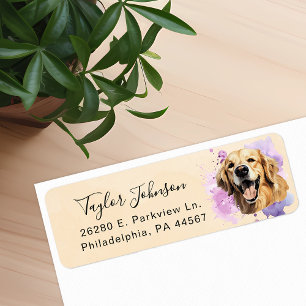 Golden Retriever Return Address Label