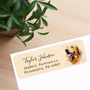Golden Retriever Return Address Label