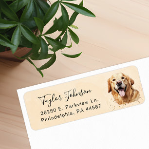 Golden Retriever Return Address Label