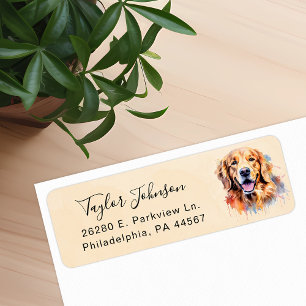 Golden Retriever Return Address Label